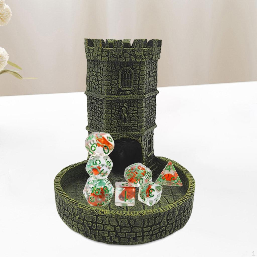 Castle Dice Tower Accessory for Board Games Table Decoration Desktop Ornament Rolling