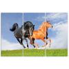 Three Piece Picture Canvas Print Galloping Horses