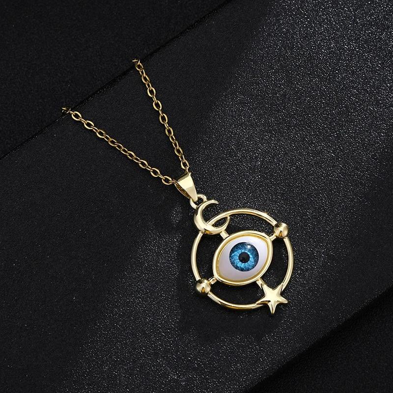 Модное турецкое ожерелье Lucky Evil Eye, женское 8 стилей, голубые глаза, женский шарм, модное эмалированное ожерелье в форме сердца в форме пальмы, ювелирные изделия