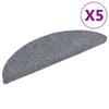 VidaXL Self-adhesive Stair Treads 5 Pieces 56 X 17 X 3 Cm Light Grey Semicircular 149680