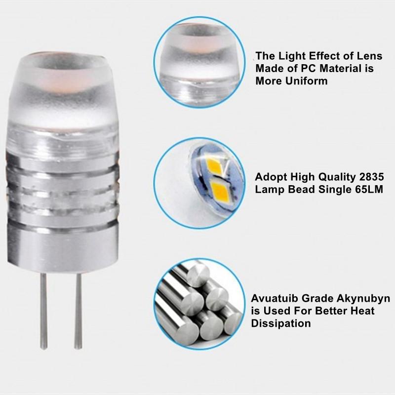 10 шт./лот алюминиевые лампы с регулируемой яркостью G4 LED 1,5 Вт 3 Вт свет DC 12 В светодиодные лампы для замены 30 Вт 50 Вт галогенных ламп люстры прожекторы