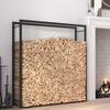 VidaXL Firewood Rack Matte Black 110x28x116 Cm Steel 350310