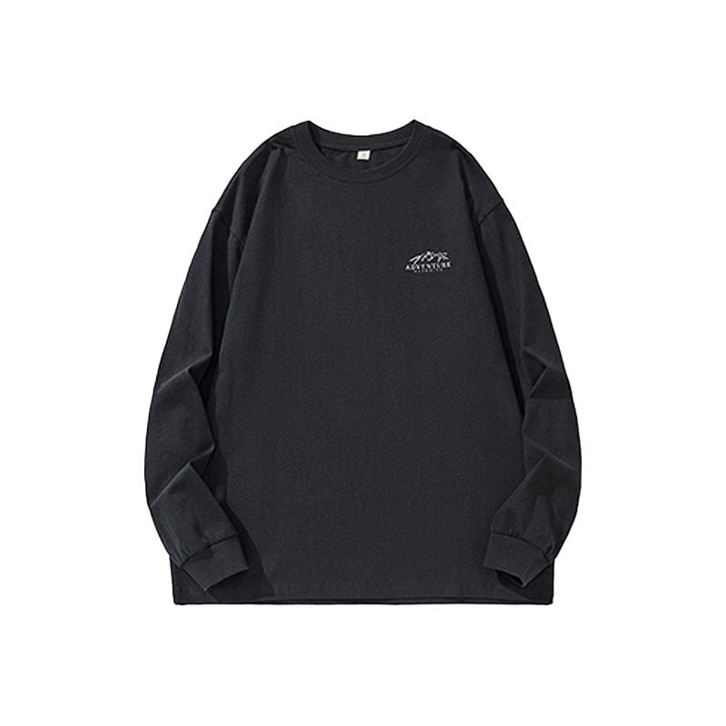 Весенне-осенняя американская трендовая брендовая мужская футболка с длинным рукавом, плотная хлопковая футболка, осенний свободный повседневный свитер