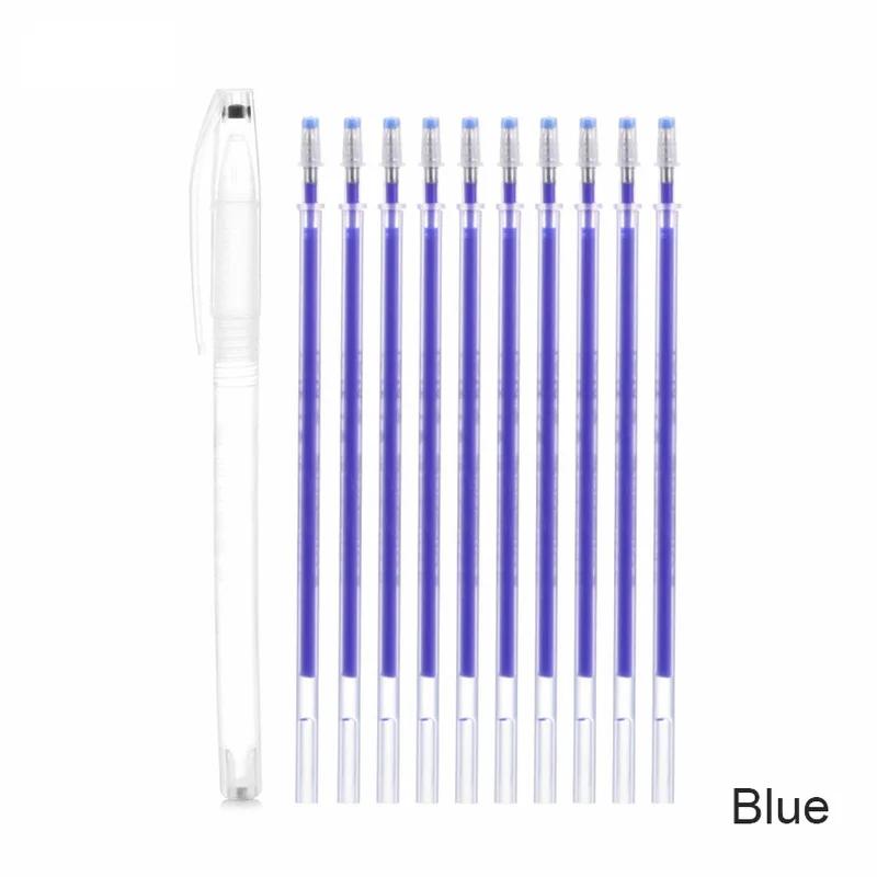 10Pcs/Set Heat Erasable Refill Pen High Temperature Disappearing Fabric Marker Pens Line Marking DIY Craft Sewing Accessories