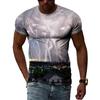 Summer New 3D Cool Lightning Men T-shirts Fashion Printed Natural Landscape Graphic T Shirt Personality Hip Hop Harajuku Tee Top