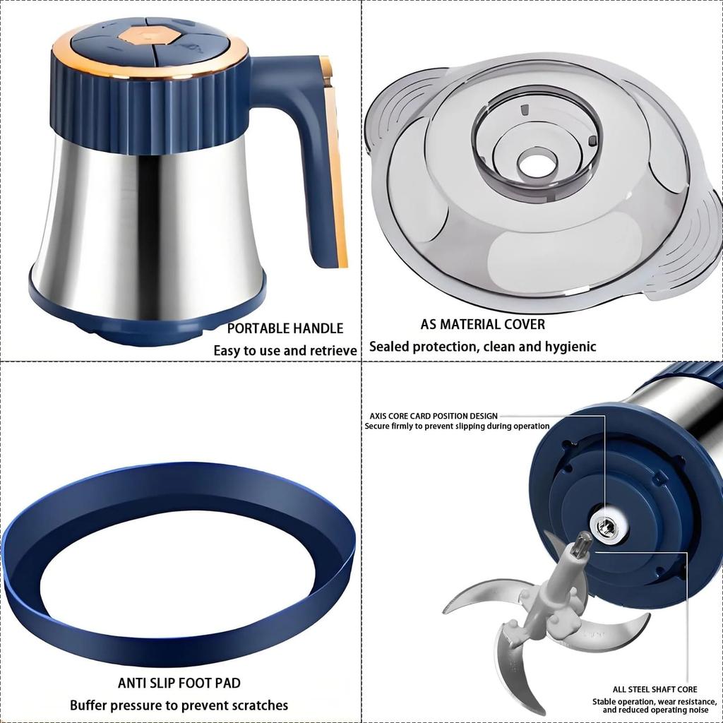 1pc 3L/0.8gal 300W 3-Speed High-Power Low-Noise B-PA-F-Ree 304 Stainless Steel Electric Meat Grinder Food Processor Modern Kitchen Style Silver Navy