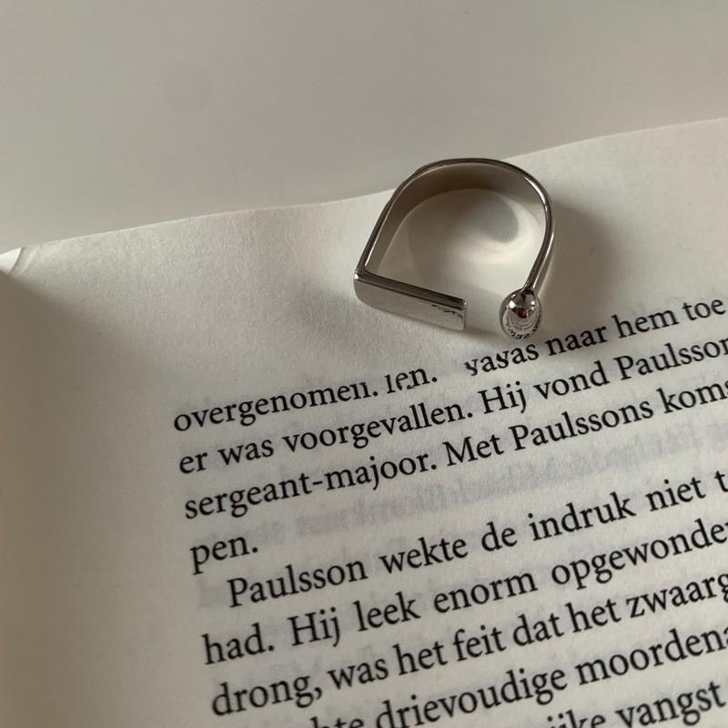 925 Регулируемое Элегантное Кольцо из Стерлингового Серебра Геометрического Стиля для Женщин Трендовое