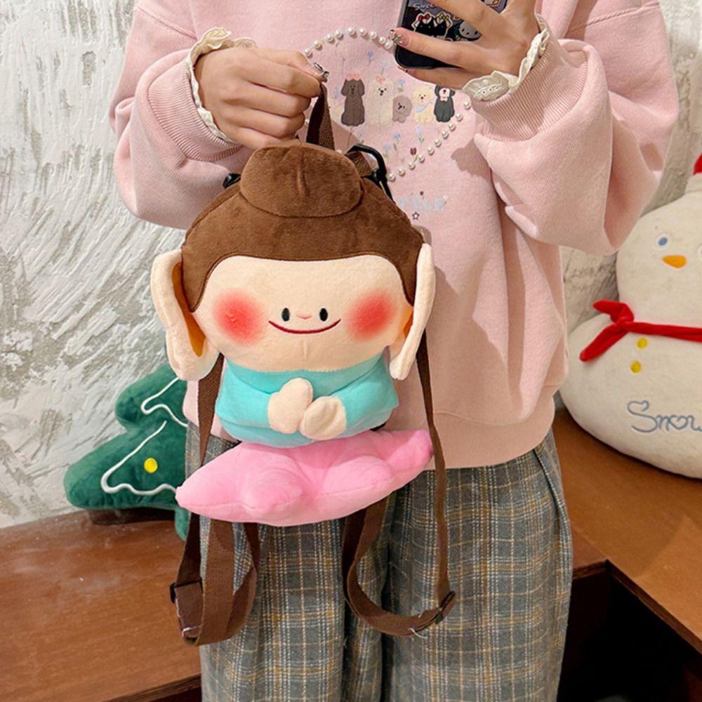 Символизм Будда Плюшевый рюкзак Цветок лотоса Будда Плюшевый рюкзак Будда Сумка через плечо Студенты