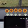 Interior Aesthetic Accessories 5Pcs Wobble Sunflower Car Dashboard Decor, Resin Spring Flower Ornament Cute Office Desk Decorations with Non