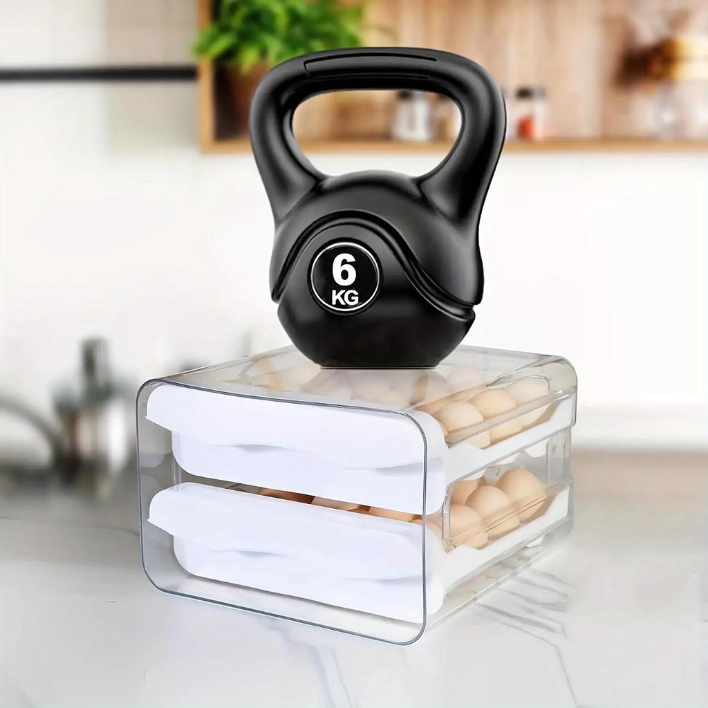 1PC Household Refrigerator Drawer Style Egg Box Food Grade Preservation Box Plastic Kitchen Egg Double-Layer Storage Box Tea Pet