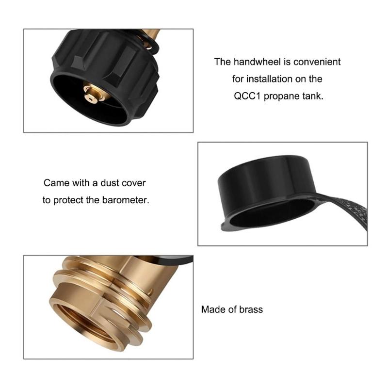 2Pcs Propane Tanks Gauge Level Indicator Solid Brass Leak Detector Gas Level Indicator Universals Gas Pressure Meter