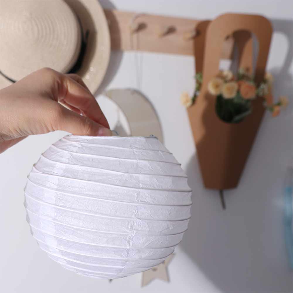 10/15/20/25/30/35/40cm Round Mid Autumn Paper Lantern Hanging Lantern Ball White Lantern Paper Lamp