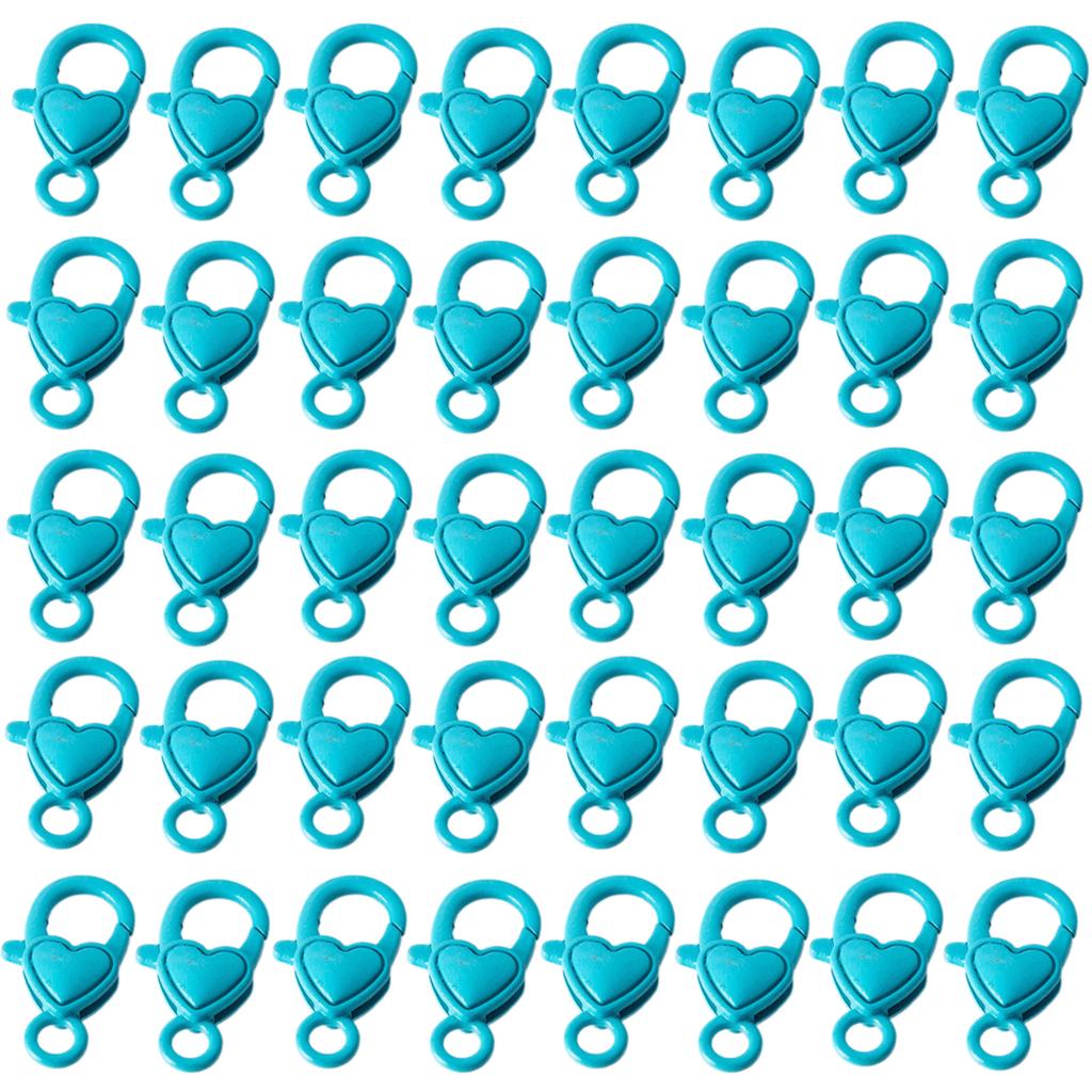 40 Pieces Love Heart Shaped Lobster Claw Clasps Fashion Accessory for Keychains Necklaces Bracelets Jewelry Projects
