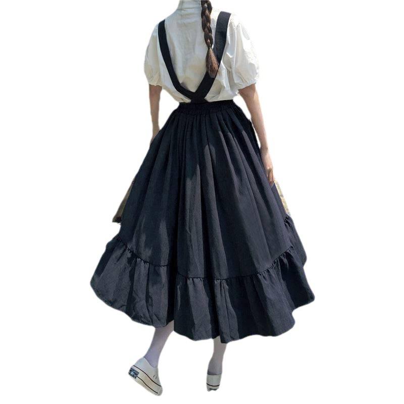 Милая женская юбка в консервативном стиле, длинная юбка с оборками, свободная милая студенческая повседневная юбка, женские юбки