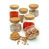 6 Pcs Vacuumed Bamboo Lid 500 Ml Glass Spice Jar