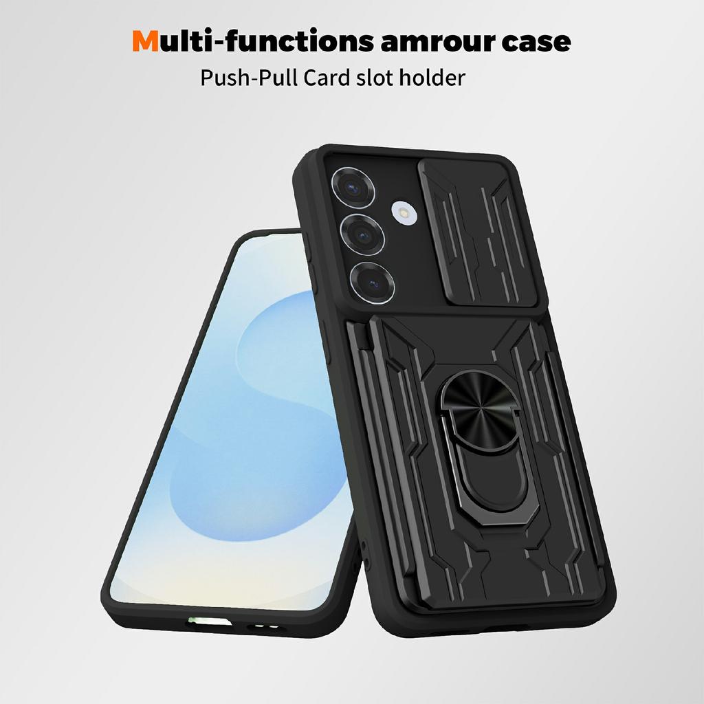 For Samsung Galaxy A57 5G Case PC + TPU Kickstand Phone Back Cover with Camera Slider