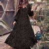 ZANZEA Women Casual Floral Print Long Sleeve V-neck Long Dress