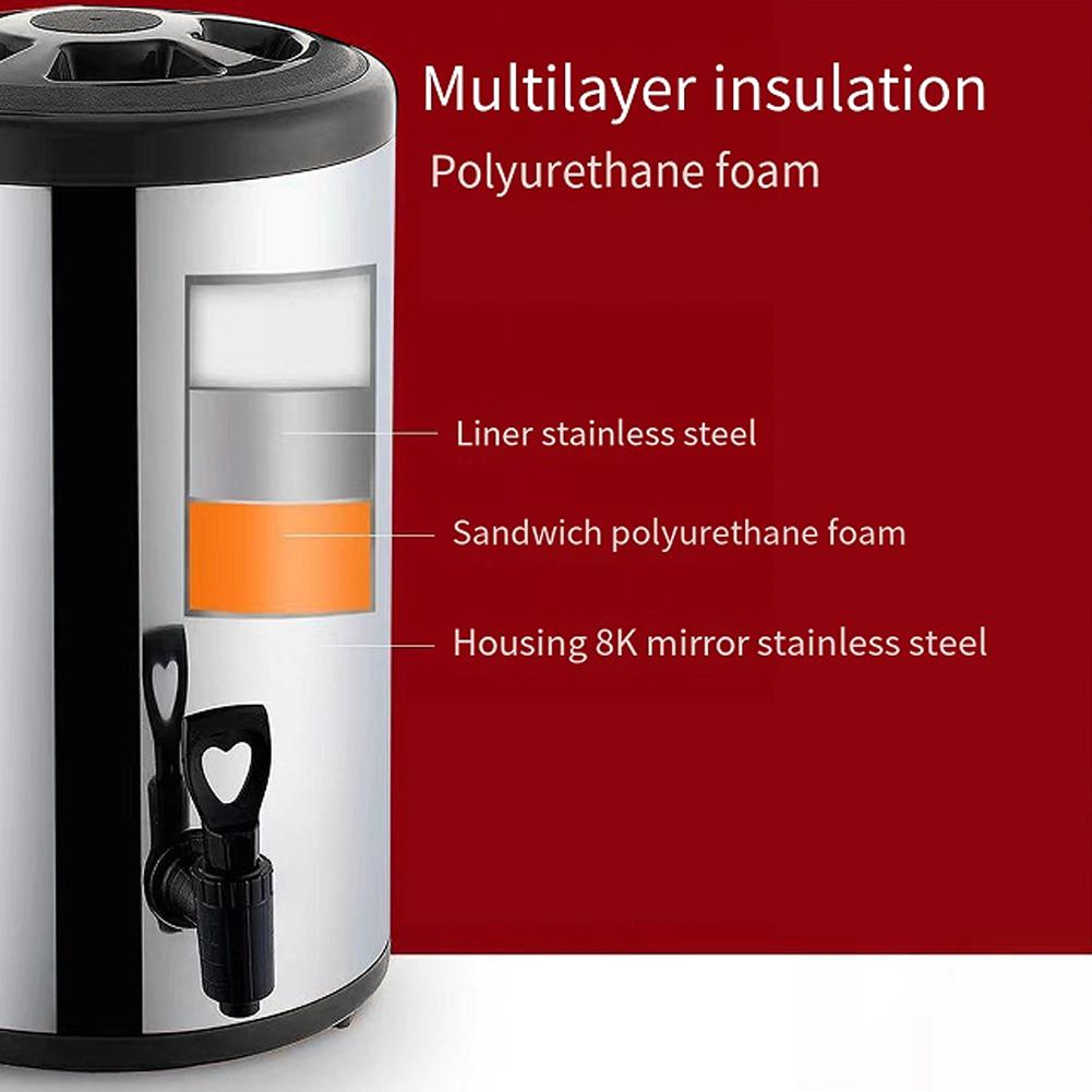 Ведро с двойной изоляцией, нержавеющее, изолированное 6/8 л с краном, диспенсер для напитков для дома, улицы, горячих напитков