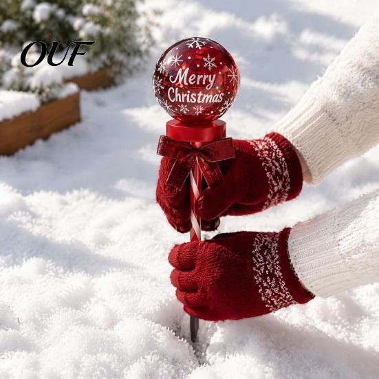 Holiday Decorations for Garden Solar Christmas Ball Light, Color Changing LED Stake with 13 Powered Gifts Mom Beads, IP65 Waterproof Landscape