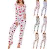 Women's Comfortable Love Print Long-sleeve And Long-pants Pajama Set