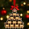 1/2/3/4Pcs Christmas Acrylic Bulldog Hanging Decoration Car Rearview Mirror Xmas Tree