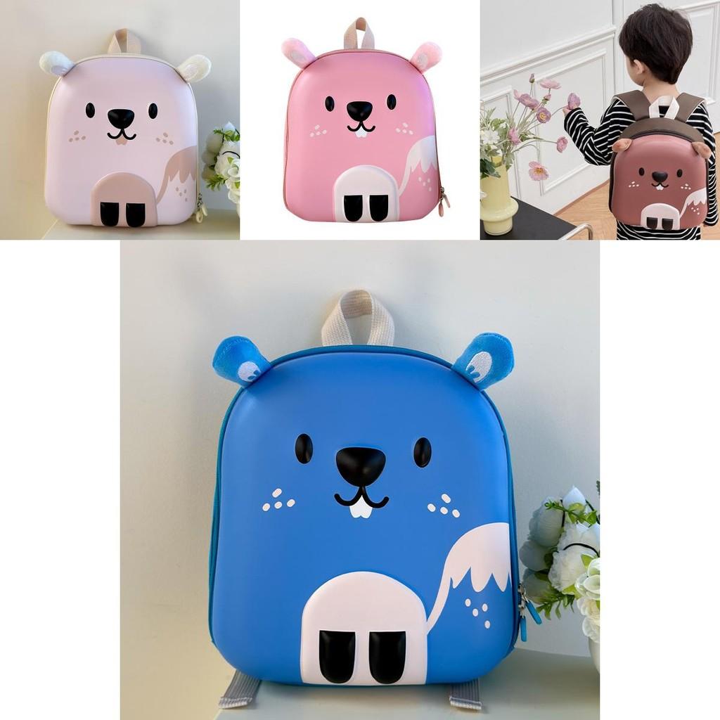 Delightful Animal Pattern Backpack For Kids In Pink And Blue For Preschool And Outings