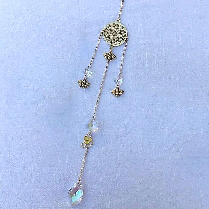 Crystal Suncatcher Wind Chimes Decoration Outdoor Garden Wind Music Rainbow SunCatcher Pendant Wall Hanging Ornament Home Decor