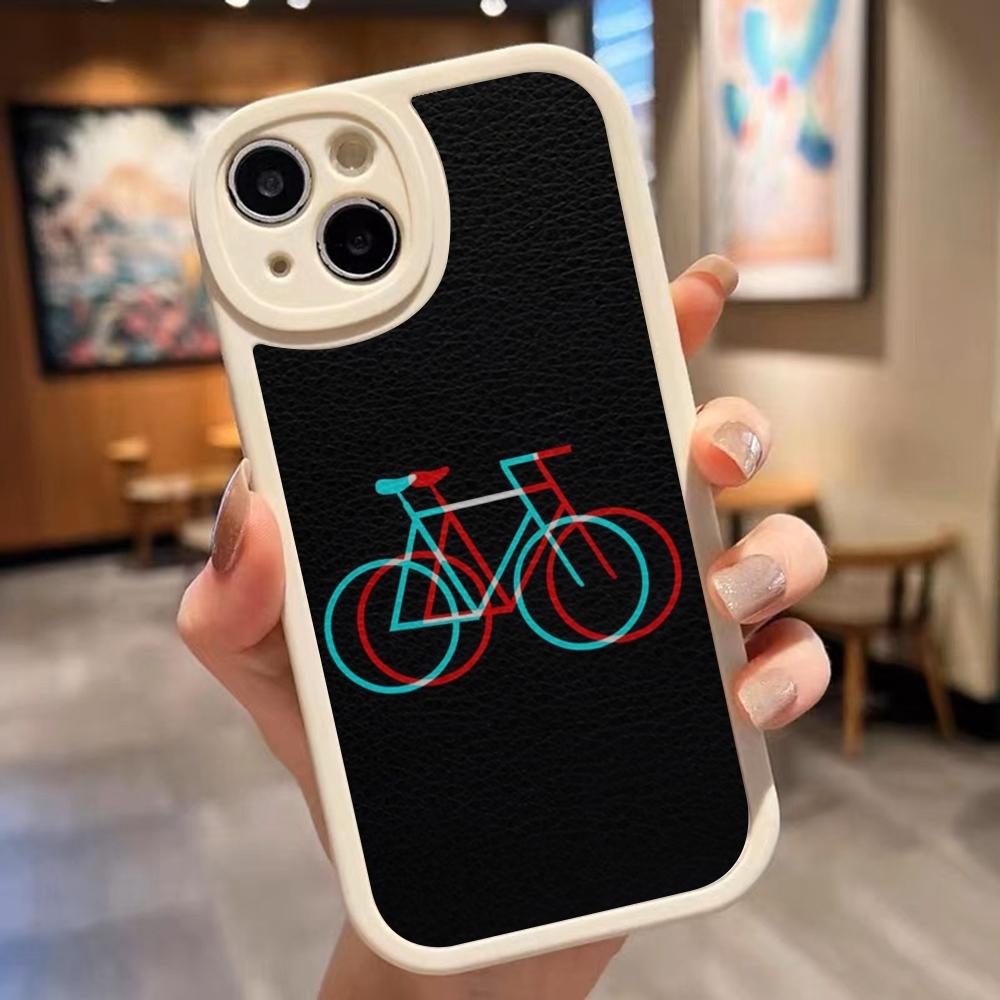 BIKE Cycling Art Phone Case New 2025 Lambskin Silicone For IPhone 16 15 14 11 12 13 Pro Max Mini X XR XS 8 Direct Selling Plus F