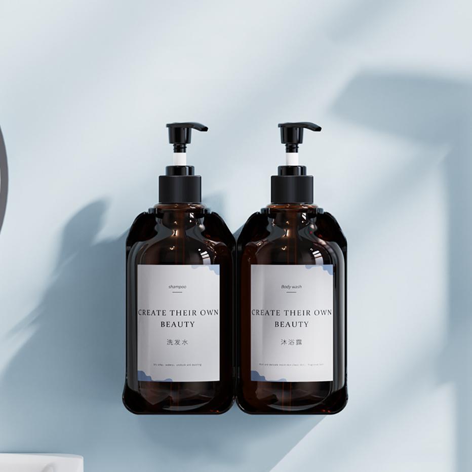 Настенный дозатор мыла, многоразовый держатель для шампуня, кондиционера, геля для душа, настенный держатель для душа