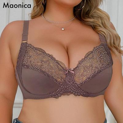 Европейский Код Женский Бюстгальтер Большого Размера Эластичный Стрейч Прозрачное Кружево С Подкладкой Бюстгальтер Нижнее Белье 90D-110D