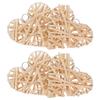 4pcs Willow Woven Heart-Shaped Pendant 15Cm Rattan Hanging Decor For Valentine'S Day Wedding Party Festival Showcase Decoration