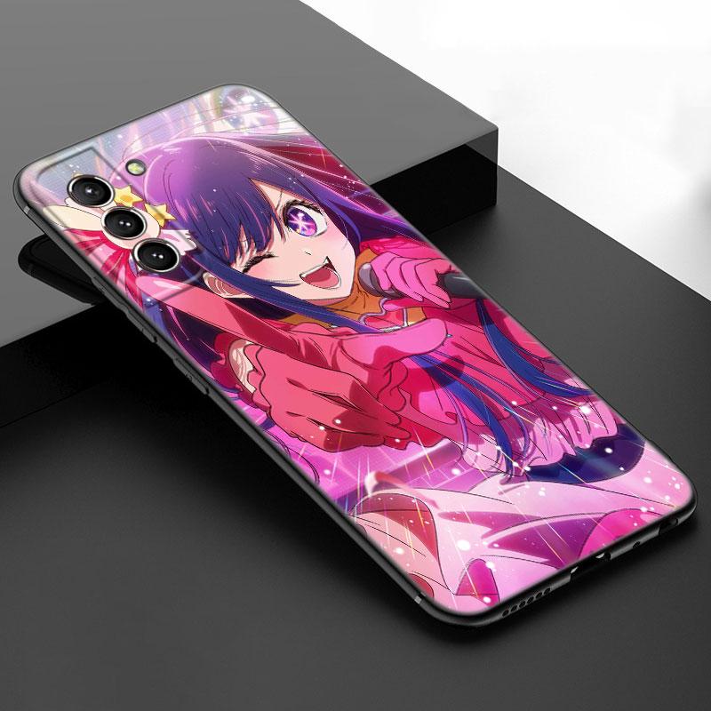 Аниме AI Oshi черный силиконовый чехол для телефона Samsung Galaxy S23 S21 S20 FE S24 S22 Ultra S10E S10 S9 S8 Plus