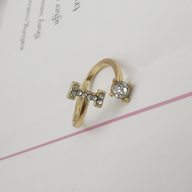 Женское регулируемое повседневное кольцо с буквой AZ, инициалом имени, модное, со стразами, для пары, элегантное, новое, складывающееся кольцо