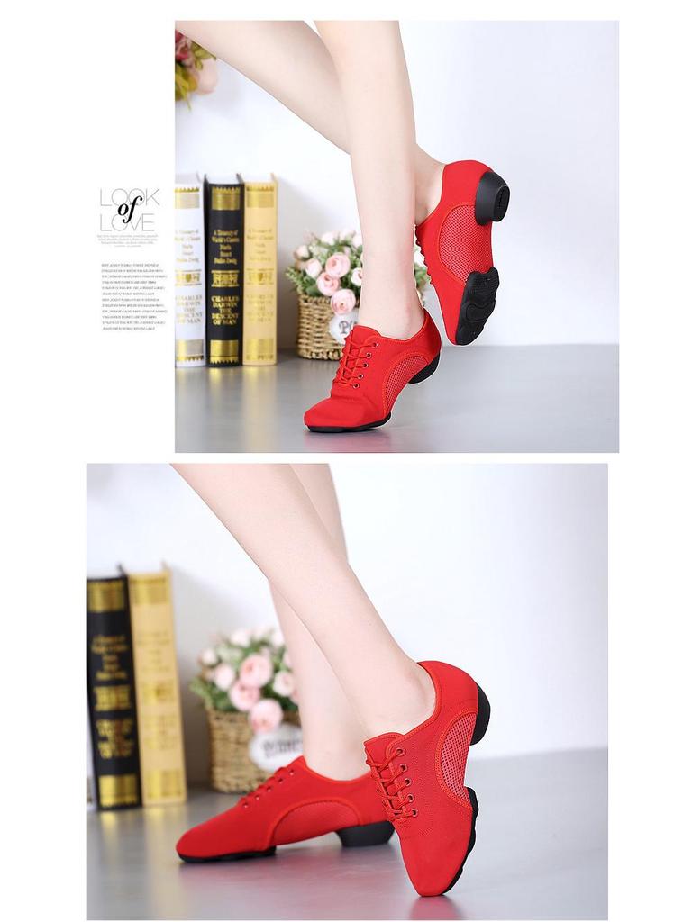 Женские профессиональные туфли для латиноамериканских танцев – Мягкая подошва, Плоский каблук, Оксфордская ткань