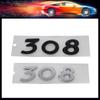 3D Premium ABS 308 Letters for 308 Car Fender Trunk Rear Bonnet Decal Emblem Badge Sticker