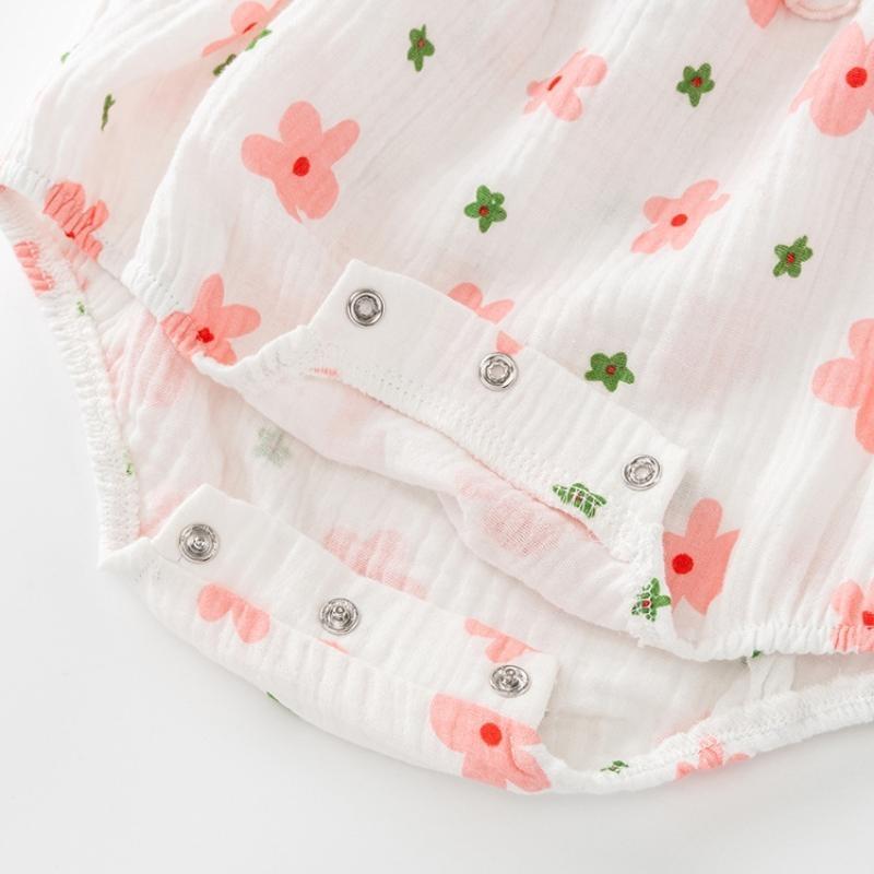 Летние комбинезоны для маленьких девочек для новорожденных девочек, хлопковый костюм без рукавов с принтом, милые комбинезоны для малышей, От 3 до 24 месяцев