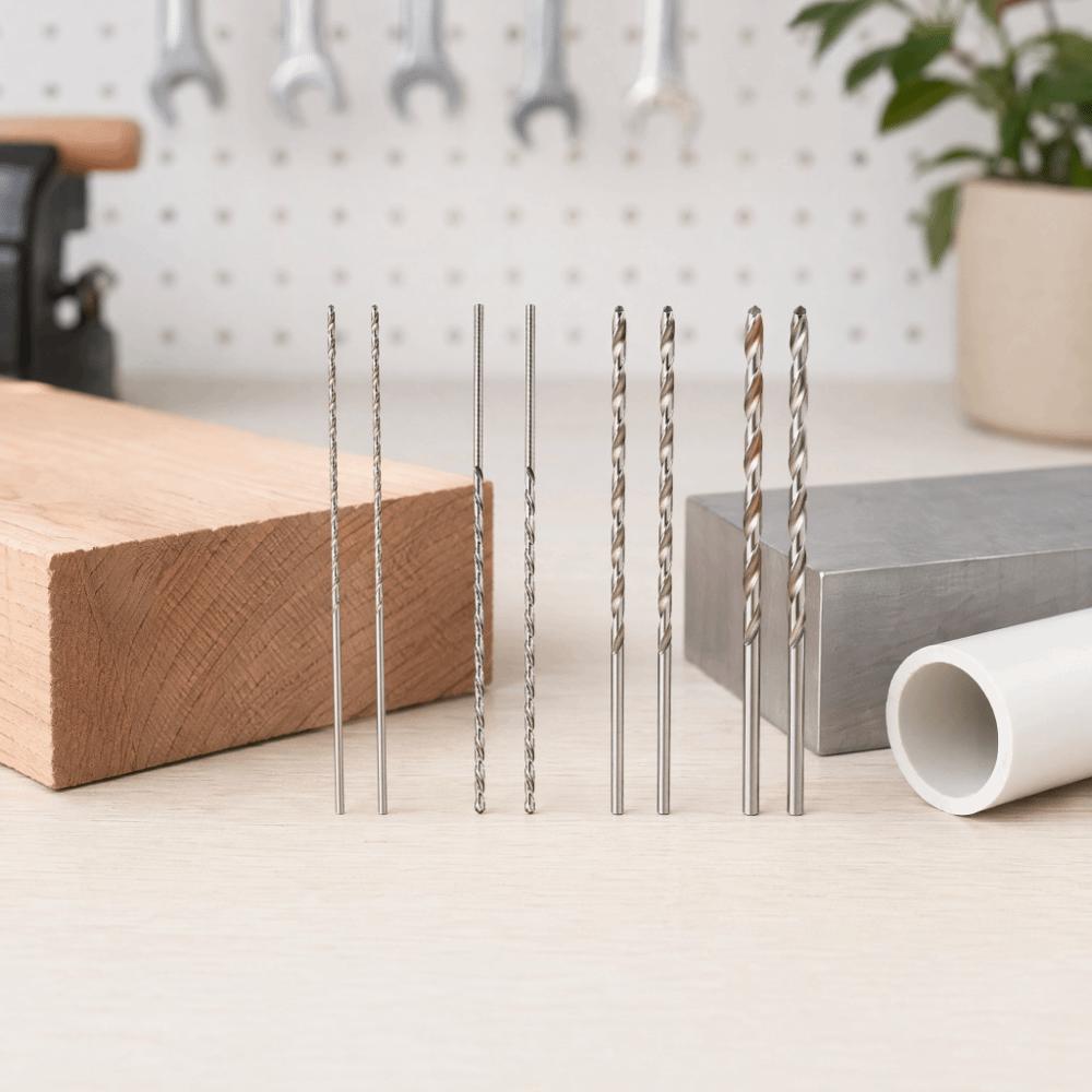 2pcs HSS Material Auger Drill Bit 3mm Diameter Extra Long Drill Bit Twist Drill Bit For Woodworking