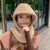 Warm Scarf Girl Beanie Women  Hat Korean Style Beanies Hooded Collar Head Cover Plush Hat