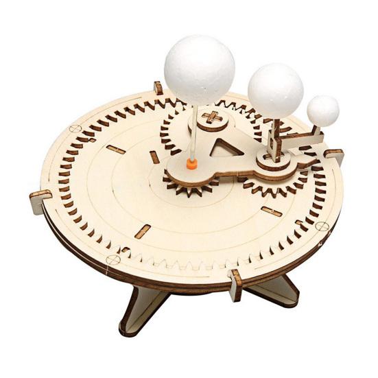 DIY Solar Artificial Satellite Model Kit Educational Handmade Wooden Puzzle Moon Rover