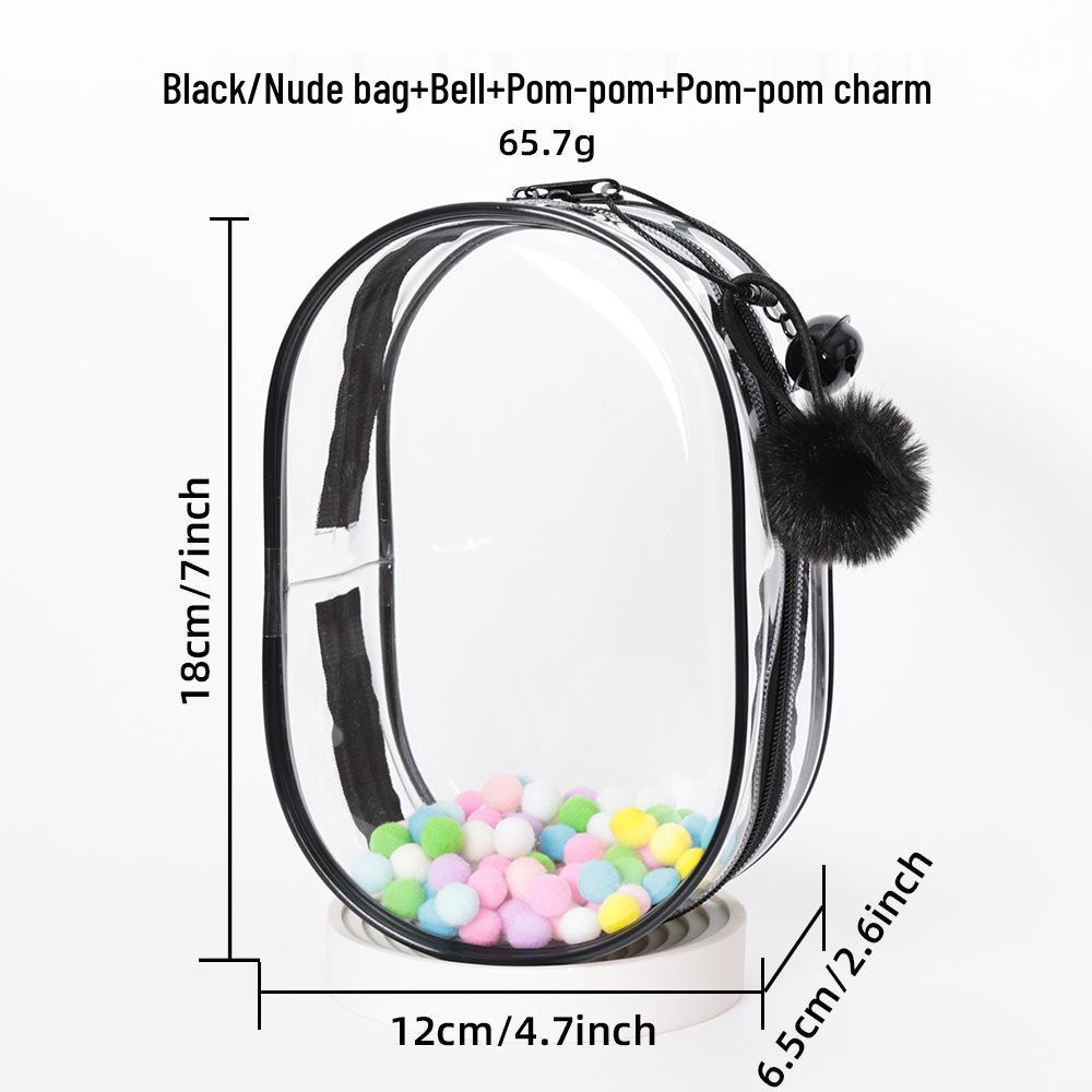 High-Transparency Thickened PVC Cotton Doll Storage Bag - Dustproof, Cute, Hanging, Transparent Q Round Design