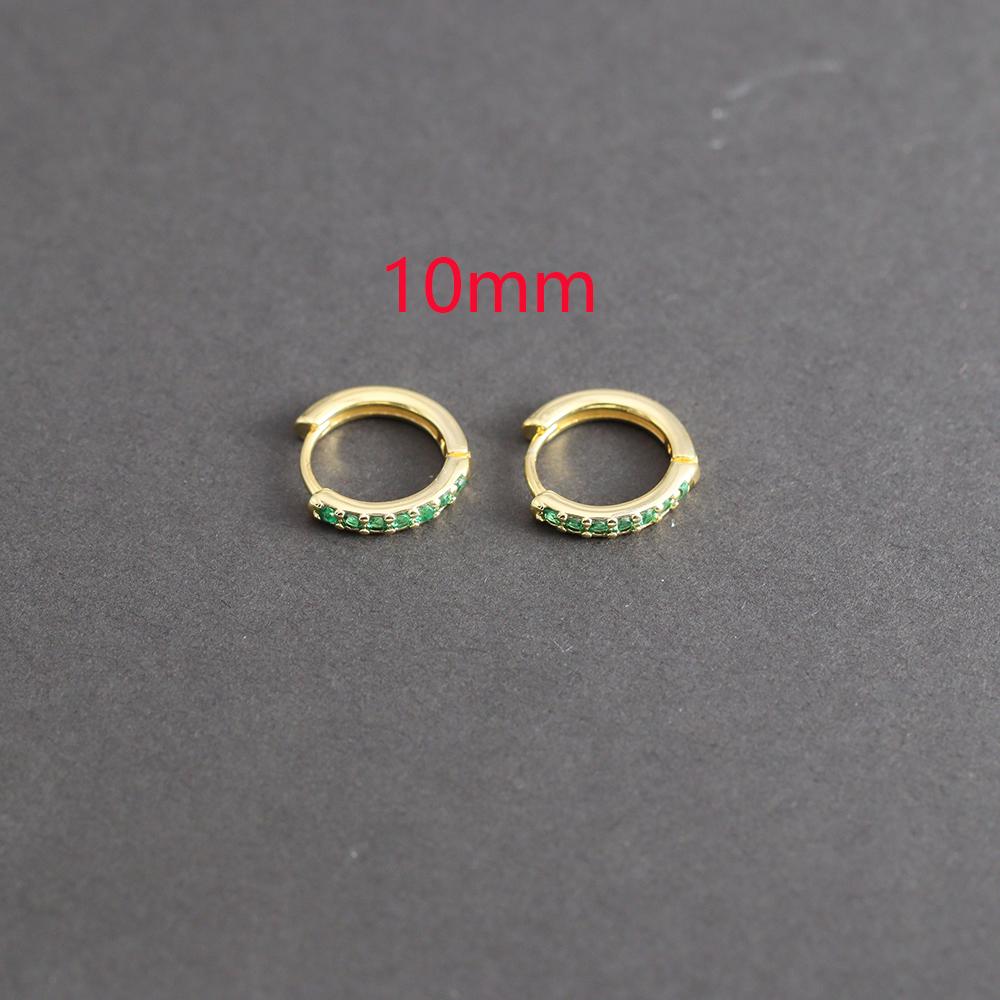 1 Pair Green Little Huggies Stainless Steel Hoop Earrings Girl Tiny Rings Cartilage Small Helix Piercing Tragus Circle Hoops