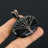 Tree Of Life Blue Tiger Eye Gemstone Copper Wire Wrap Handmade Pendant Jewelry Gift For Her