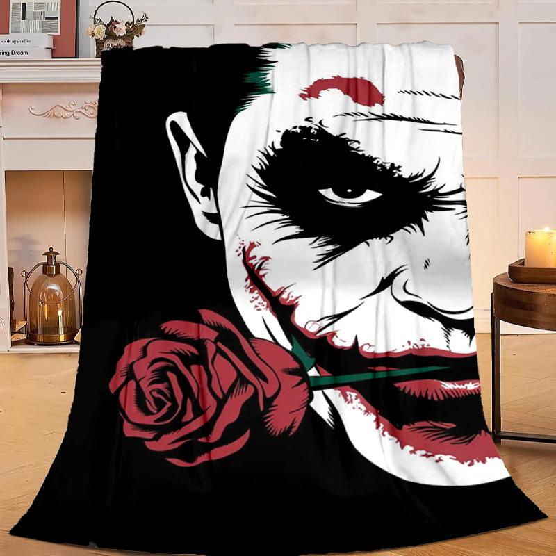 1PC Cool clown Pattern Flannel Blanket Gift, Suitable for Both Men And Women, Soft Ideal for Beds And Sofa, Birthday Or Christmas Gift