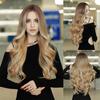 Blonde Ombre Synthetic Wig for Women Long Water Wave Cosplay Lolita Wig Middle Part Natural Hair Heat Resistant
