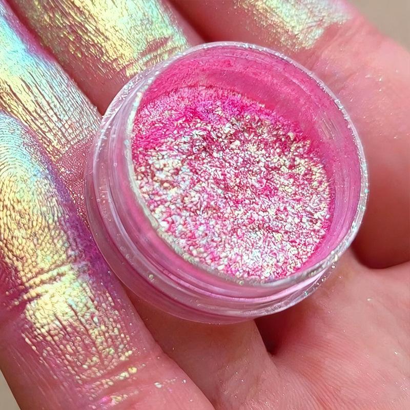 Многоцветные хамелеоновые тени для век, пудра, блестки для ногтей, Aurora Neon Rainbow Pigment, хромированная пудра, переливающиеся тени для век, декор для ногтей