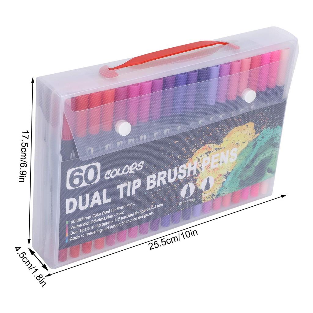 Watercolor Markers Dual Tip Brush Pens Fineliners Art Markers for Kids Adult Artist Calligraphy Hand Lettering Coloring Books Doodling Notes Writing