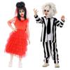 Anime Cosplay Beetle Juicee Boys Black and White Striped Suit Scary Halloween Costumes for Cosplay Party