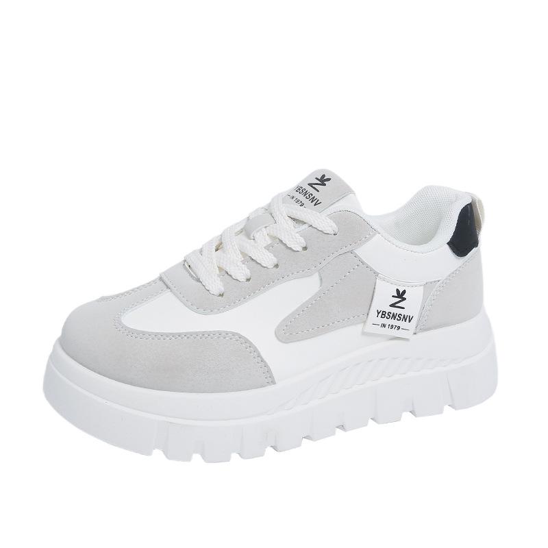 Кроссовки на толстой платформе для женщин, повседневная нескользящая обувь для ходьбы, удобные теннисные кроссовки из искусственной кожи, женские легкие спортивные туфли на шнуровке