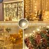 Christmas Lights Curtains for Windows Led Fairy New Year Lighting Room String Garland Usb Party Waterfalls Decorations Girls