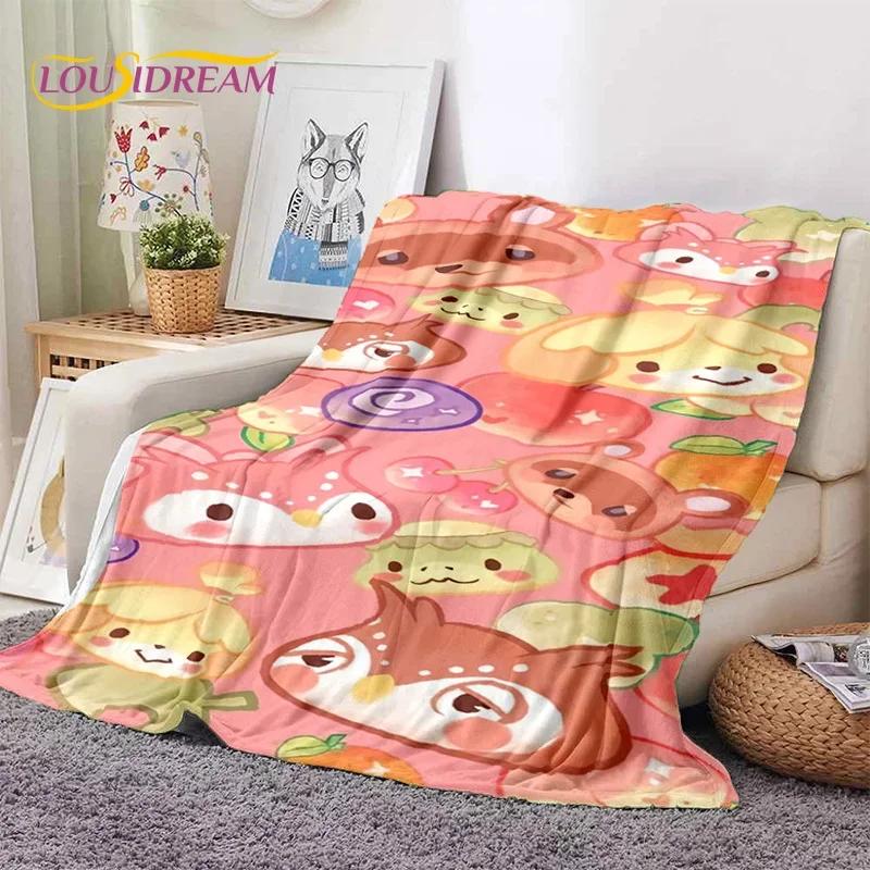 Cute Crossing New Horizons Cartoon Soft Flannel Blanket for Bed Bedroom Sofa Picnic,Throw Blanket for Cover Outdoor Leisure Gift